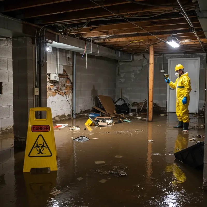 Flooded Basement Electrical Hazard in Poplar Bluff, MO Property